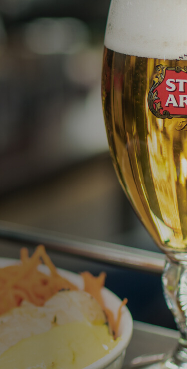 Comida con cerveza stella artois